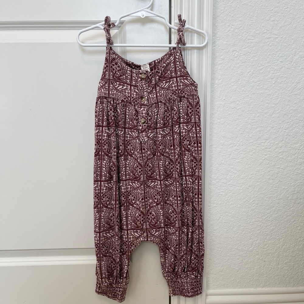 kate quinn Burgundy and White Printed Jumpsuit
